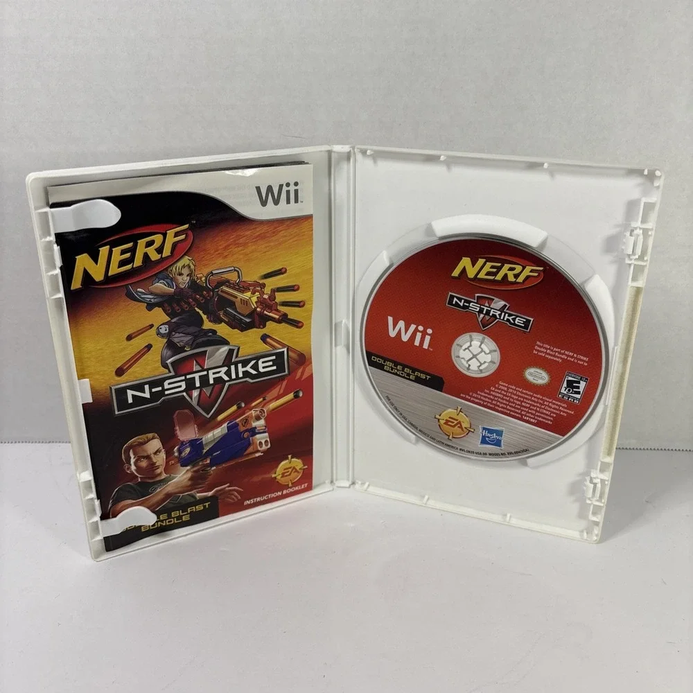 Nerf N-Strike Double Blast Bundle Nintendo Wii EA 2 Video Games In 1 CIB